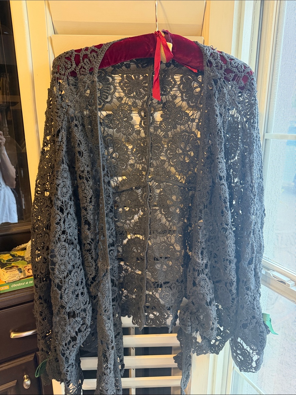 Jaded Gypsy Crocheted Black Lace  shrug
